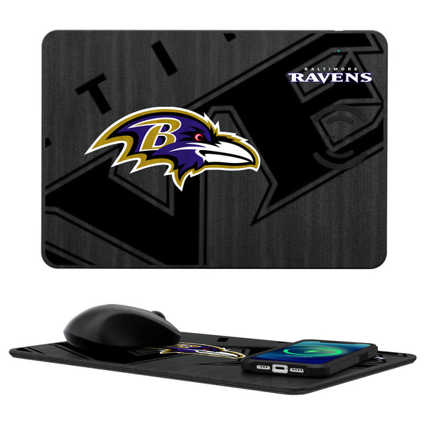 Baltimore Ravens Tilt 15-Watt Wireless Charger and Mouse Pad
