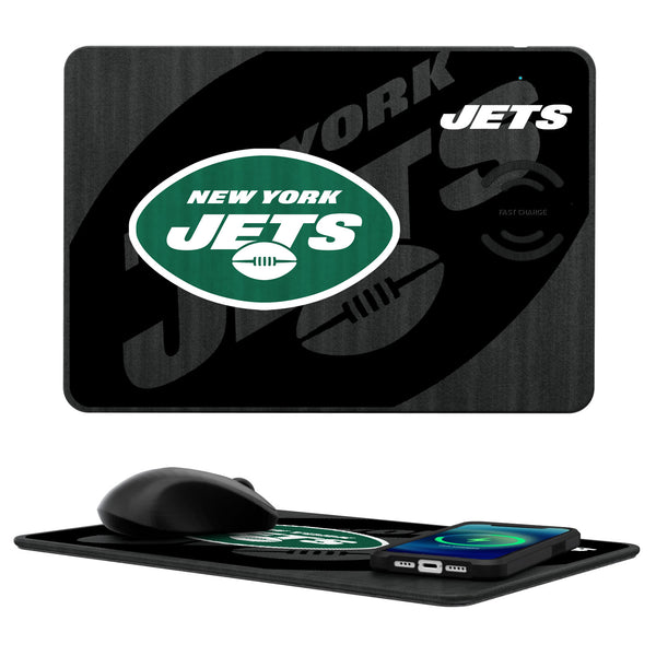 New York Jets Tilt 15-Watt Wireless Charger and Mouse Pad