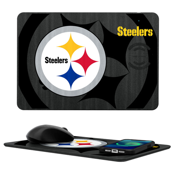 Pittsburgh Steelers Tilt 15-Watt Wireless Charger and Mouse Pad