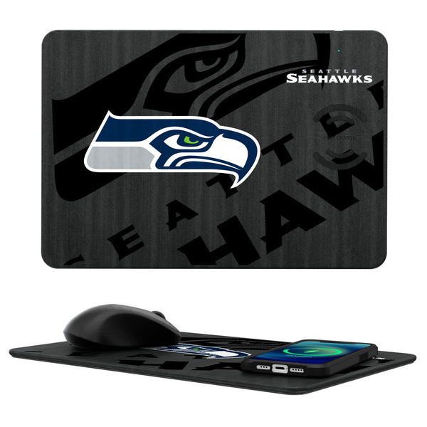 Seattle Seahawks Tilt 15-Watt Wireless Charger and Mouse Pad