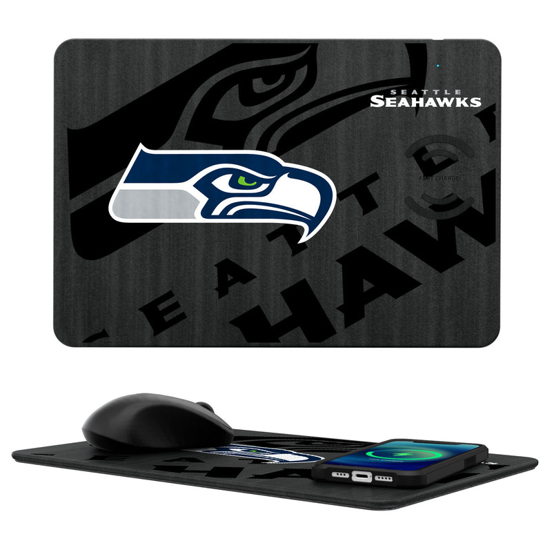 Seattle Seahawks Tilt 15-Watt Wireless Charger and Mouse Pad