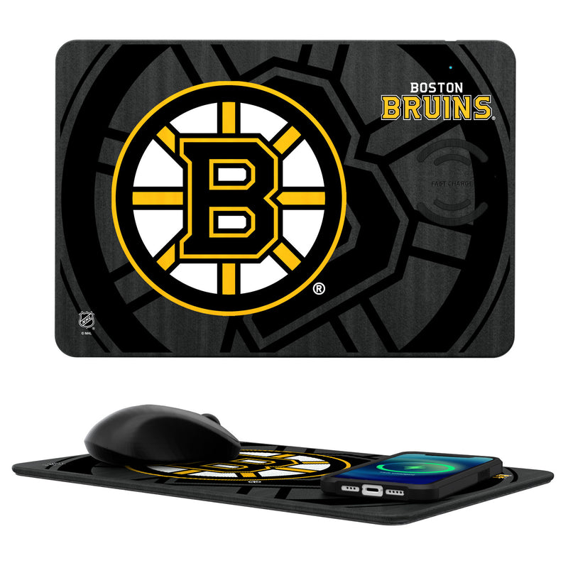 Boston Bruins Tilt 15-Watt Wireless Charger and Mouse Pad