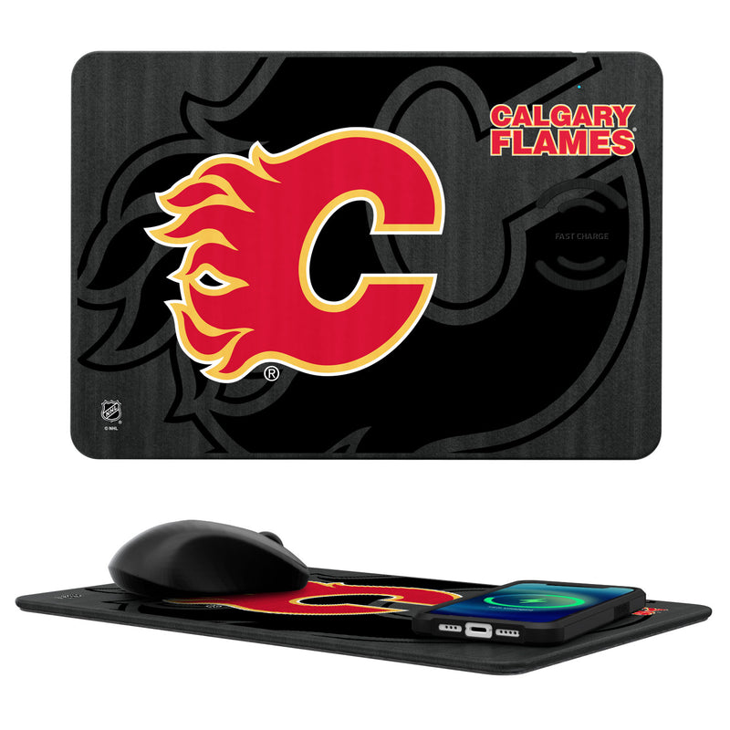 Calgary Flames Tilt 15-Watt Wireless Charger and Mouse Pad