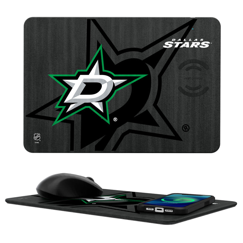 Dallas Stars Tilt 15-Watt Wireless Charger and Mouse Pad