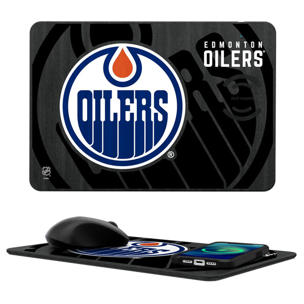 Edmonton Oilers Tilt 15-Watt Wireless Charger and Mouse Pad