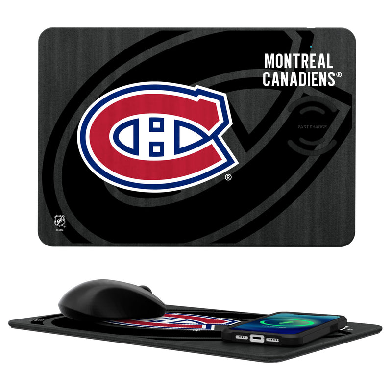 Montreal Canadiens Tilt 15-Watt Wireless Charger and Mouse Pad
