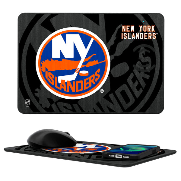 New York Islanders Tilt 15-Watt Wireless Charger and Mouse Pad
