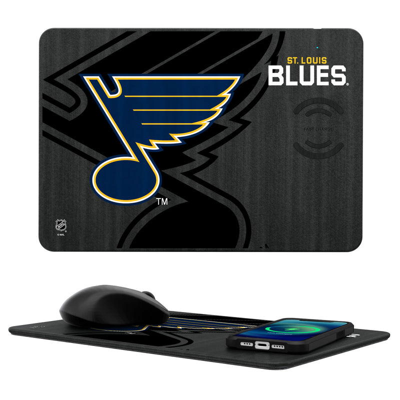 St. Louis Blues Tilt 15-Watt Wireless Charger and Mouse Pad