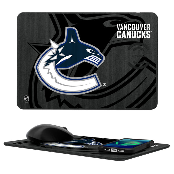 Vancouver Canucks Tilt 15-Watt Wireless Charger and Mouse Pad