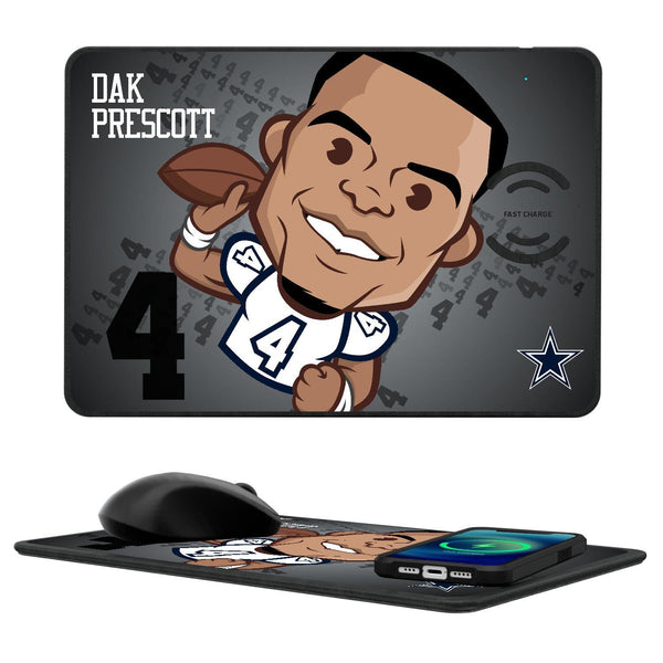 Dak Prescott Dallas Cowboys 4 Emoji 15-Watt Wireless Charger and Mouse Pad