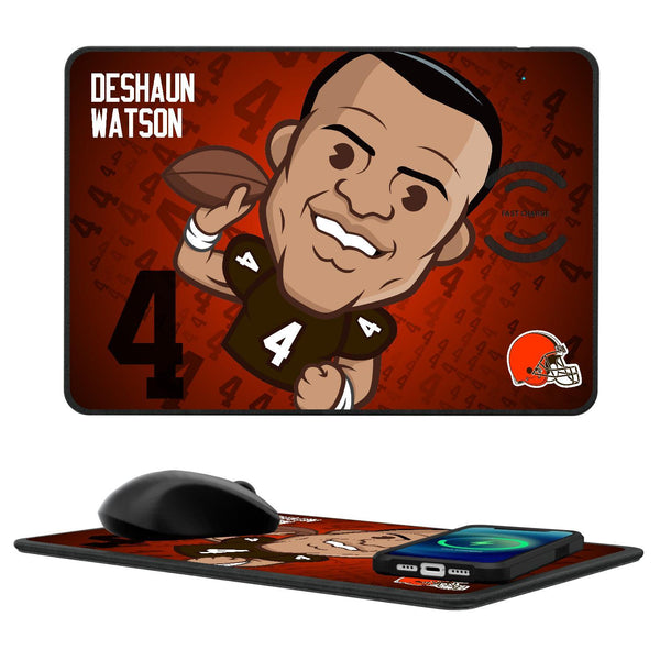 Deshaun Watson Cleveland Browns 4 Emoji 15-Watt Wireless Charger and Mouse Pad