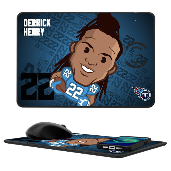 Derrick Henry Tennessee Titans 22 Emoji 15-Watt Wireless Charger and Mouse Pad