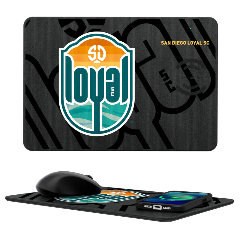 San Diego Loyal SC  Tilt 15-Watt Wireless Charger and Mouse Pad