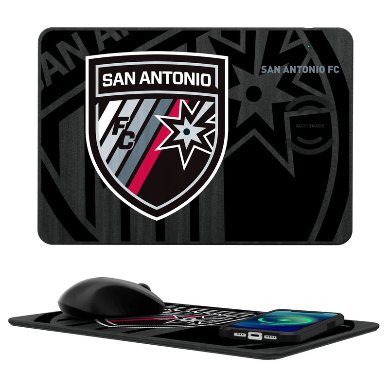 San Antonio FC  Tilt 15-Watt Wireless Charger and Mouse Pad
