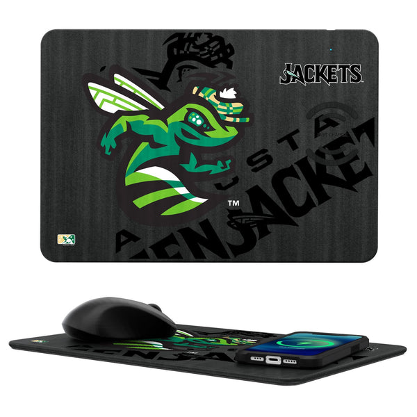 Augusta GreenJackets Tilt 15-Watt Wireless Charger and Mouse Pad