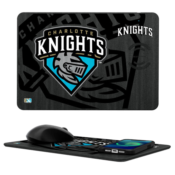 Charlotte Knights Tilt 15-Watt Wireless Charger and Mouse Pad
