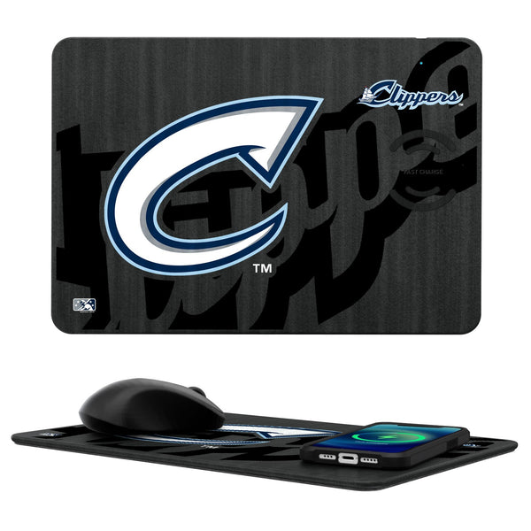 Columbus Clippers Tilt 15-Watt Wireless Charger and Mouse Pad