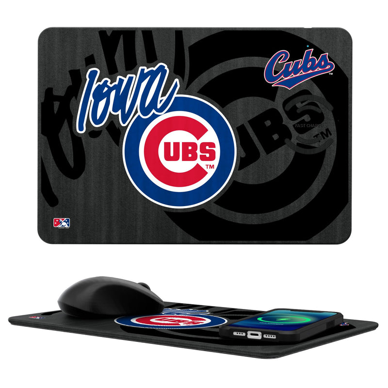 Iowa Cubs Tilt 15-Watt Wireless Charger and Mouse Pad