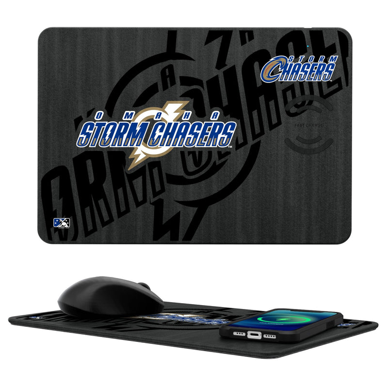 Omaha Storm Chasers Tilt 15-Watt Wireless Charger and Mouse Pad