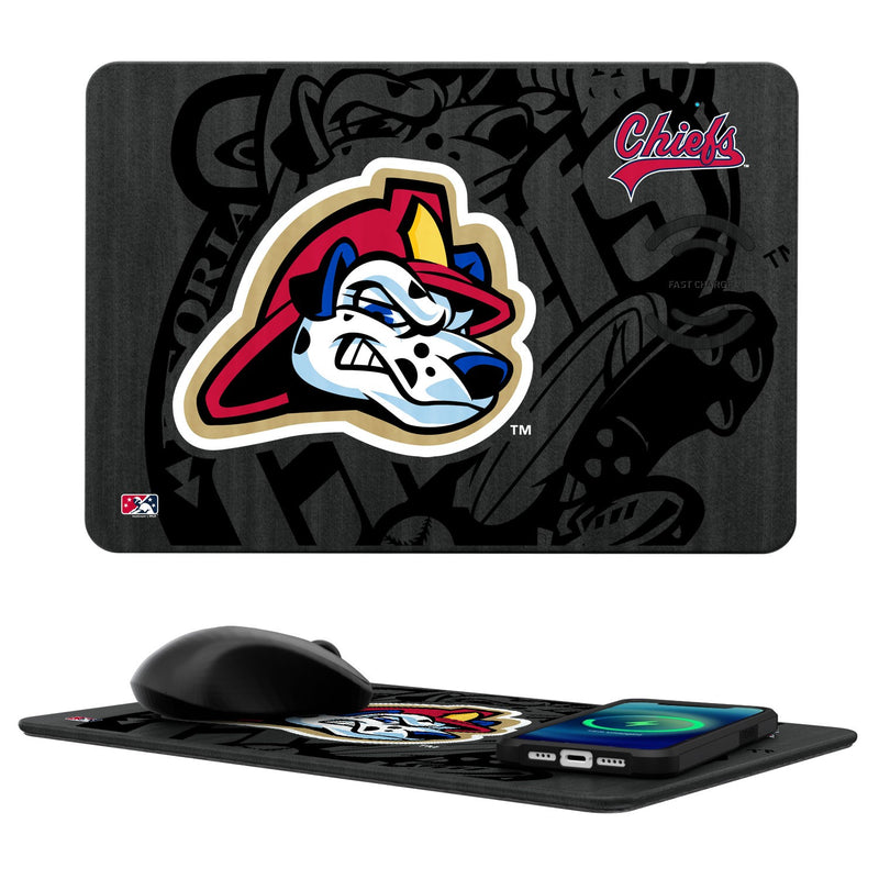 Peoria Chiefs Tilt 15-Watt Wireless Charger and Mouse Pad