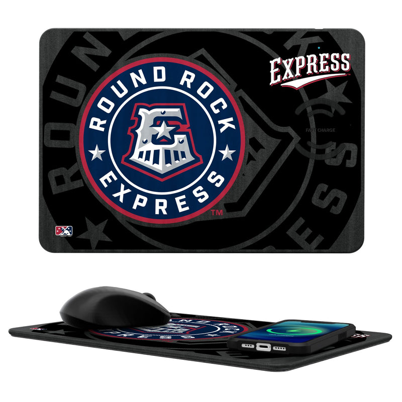 Round Rock Express Tilt 15-Watt Wireless Charger and Mouse Pad