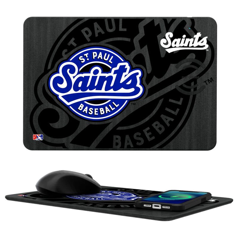 St. Paul Saints Tilt 15-Watt Wireless Charger and Mouse Pad