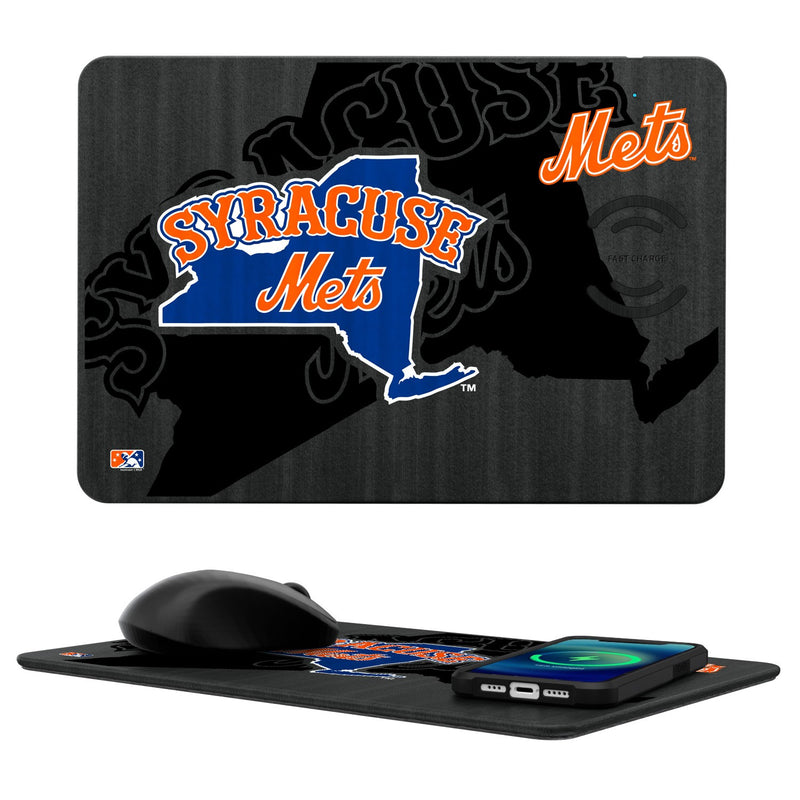 Syracuse Mets Tilt 15-Watt Wireless Charger and Mouse Pad