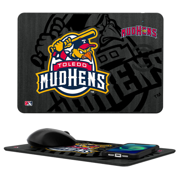 Toledo Mud Hens Tilt 15-Watt Wireless Charger and Mouse Pad