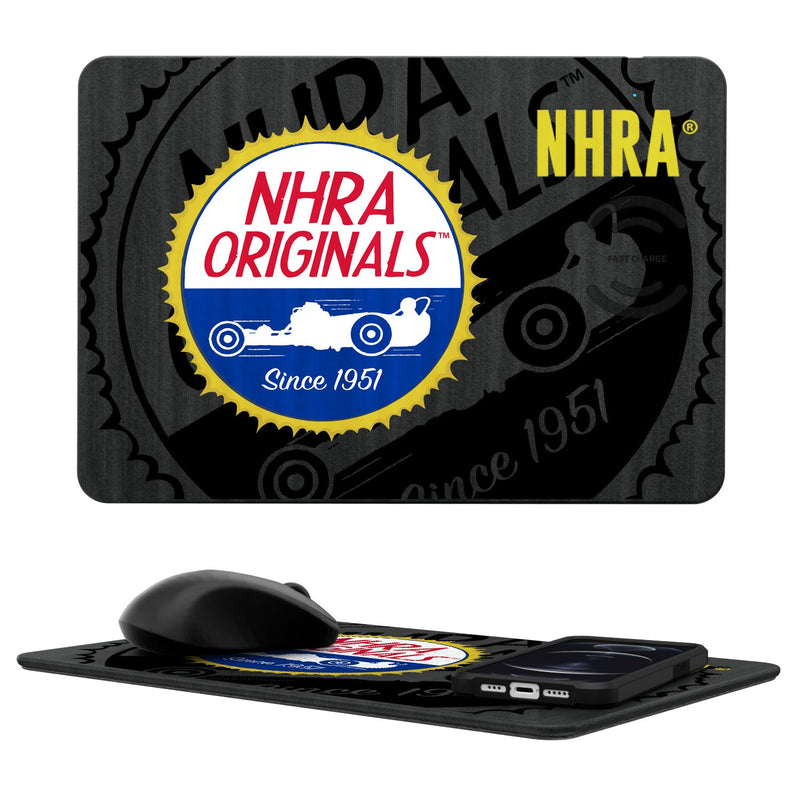 NHRA Originals Tilt 15-Watt Wireless Charger and Mouse Pad