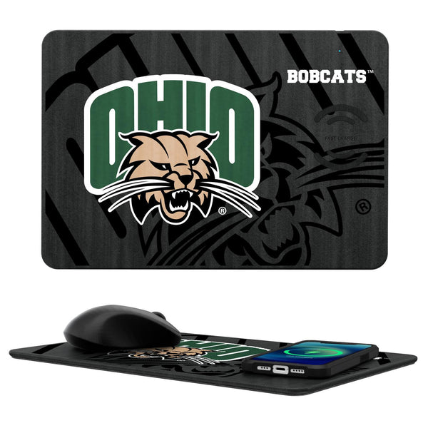Ohio University Bobcats Monocolor Tilt 15-Watt Wireless Charger and Mouse Pad