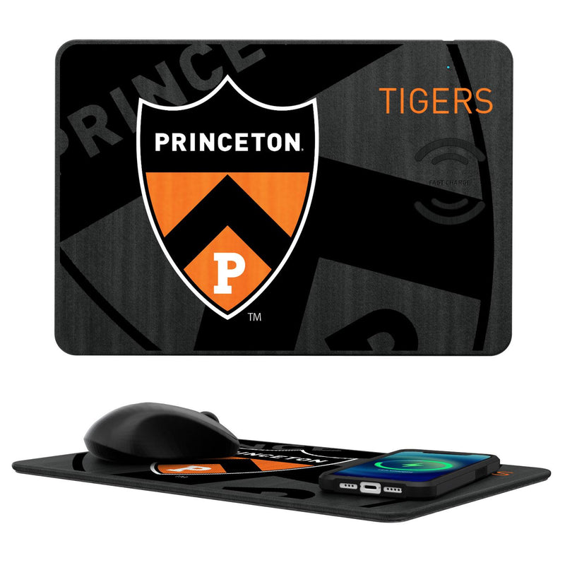 Princeton Tigers Monocolor Tilt 15-Watt Wireless Charger and Mouse Pad