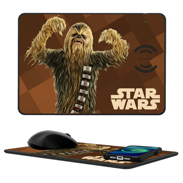 Star Wars Chewbacca Color Block 15-Watt Wireless Charger and Mouse Pad