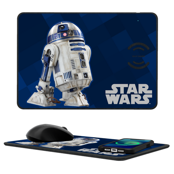 Star Wars R2D2 Color Block 15-Watt Wireless Charger and Mouse Pad