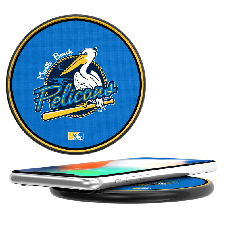 Myrtle Beach Pelicans Solid 15-Watt Wireless Charger