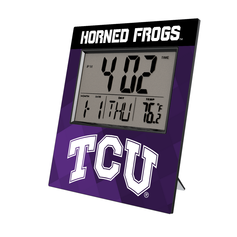 Texas Christian Horned Frogs Color Block Wall Clock