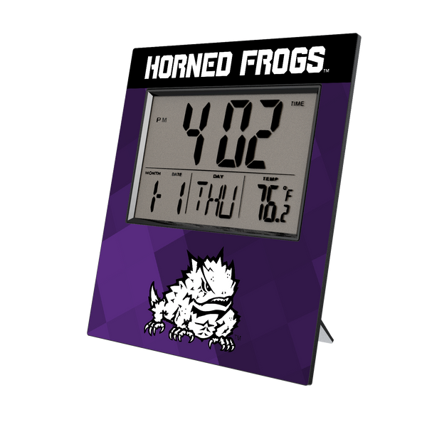 Texas Christian Horned Frogs Color Block Wall Clock