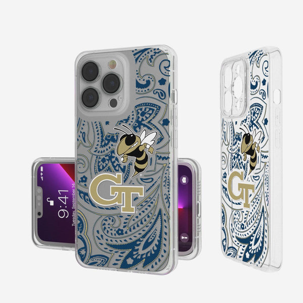 Georgia Tech Yellow Jackets Paisley iPhone Clear Case