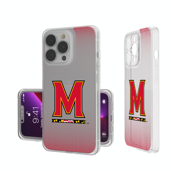 Maryland Terrapins Linen iPhone Clear Phone Case