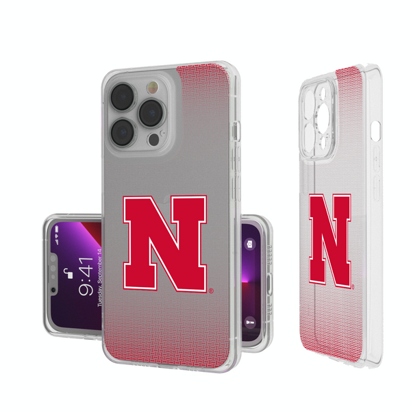 Nebraska Huskers N Linen iPhone Clear Phone Case