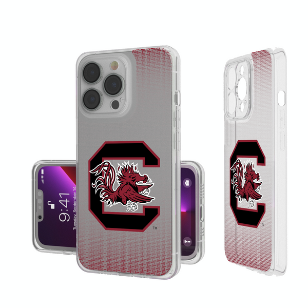 South Carolina Fighting Gamecocks Linen iPhone Clear Phone Case