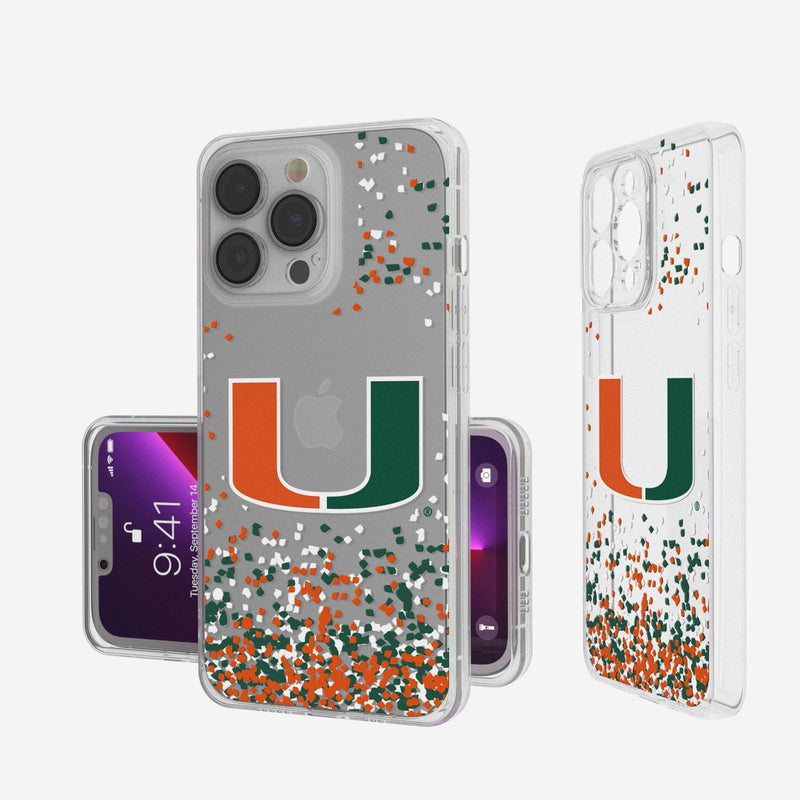 Miami Hurricanes Confetti iPhone Clear Case