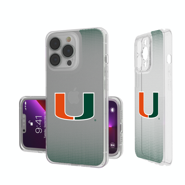 Miami Hurricanes Linen iPhone Clear Phone Case