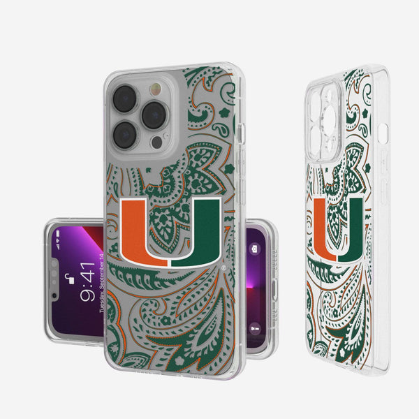 Miami Hurricanes Paisley iPhone Clear Case