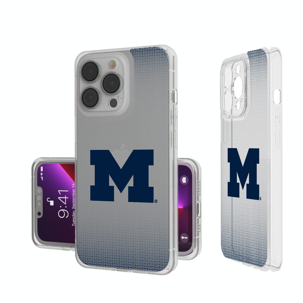 Michigan Wolverines Linen iPhone Clear Phone Case