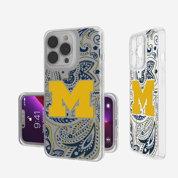 Michigan Wolverines Paisley iPhone Clear Case
