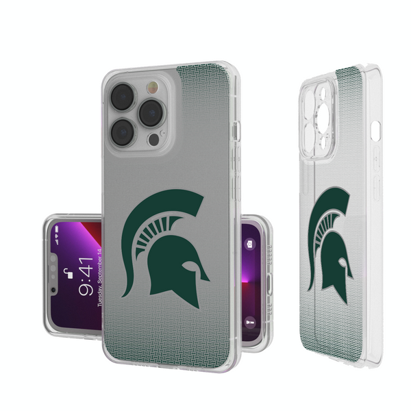 Michigan State Spartans Linen iPhone Clear Phone Case