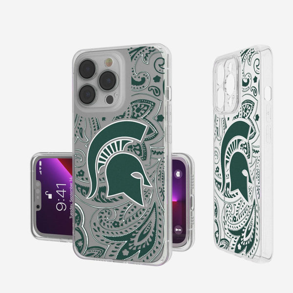 Michigan State Spartans Paisley iPhone Clear Case