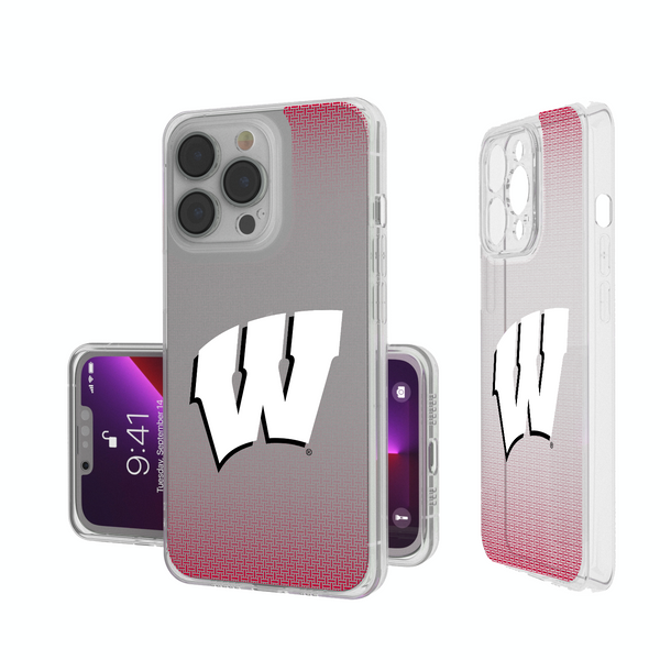 Wisconsin Badgers Linen iPhone Clear Phone Case
