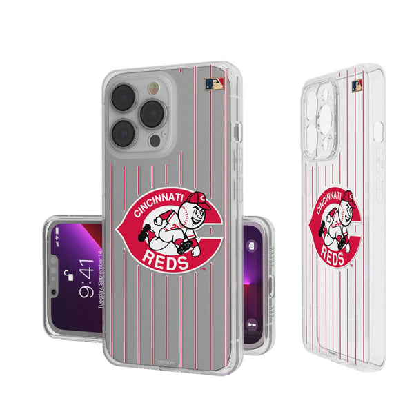 Cincinnati Reds 1974-1992 - Cooperstown Collection Pinstripe iPhone Clear Case