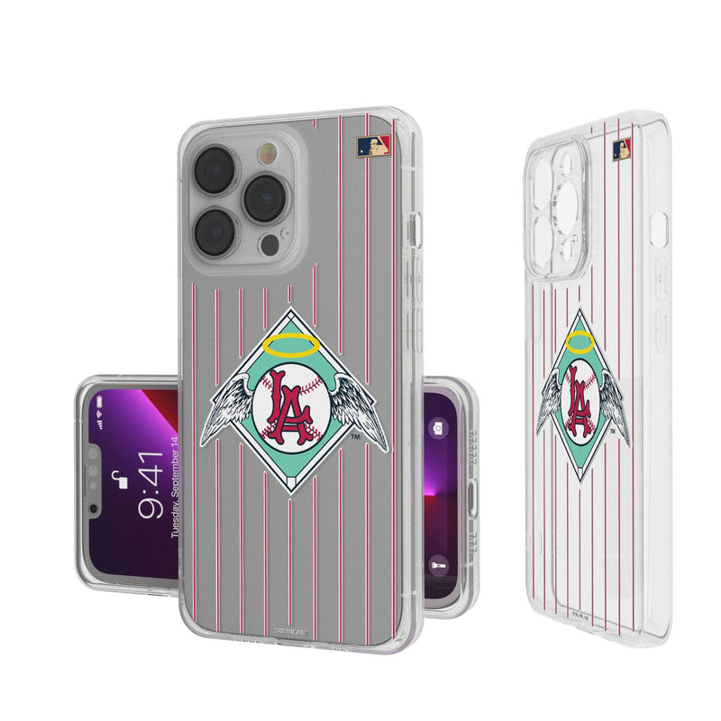 LA Angels 1961-1965 - Cooperstown Collection Pinstripe iPhone Clear Case